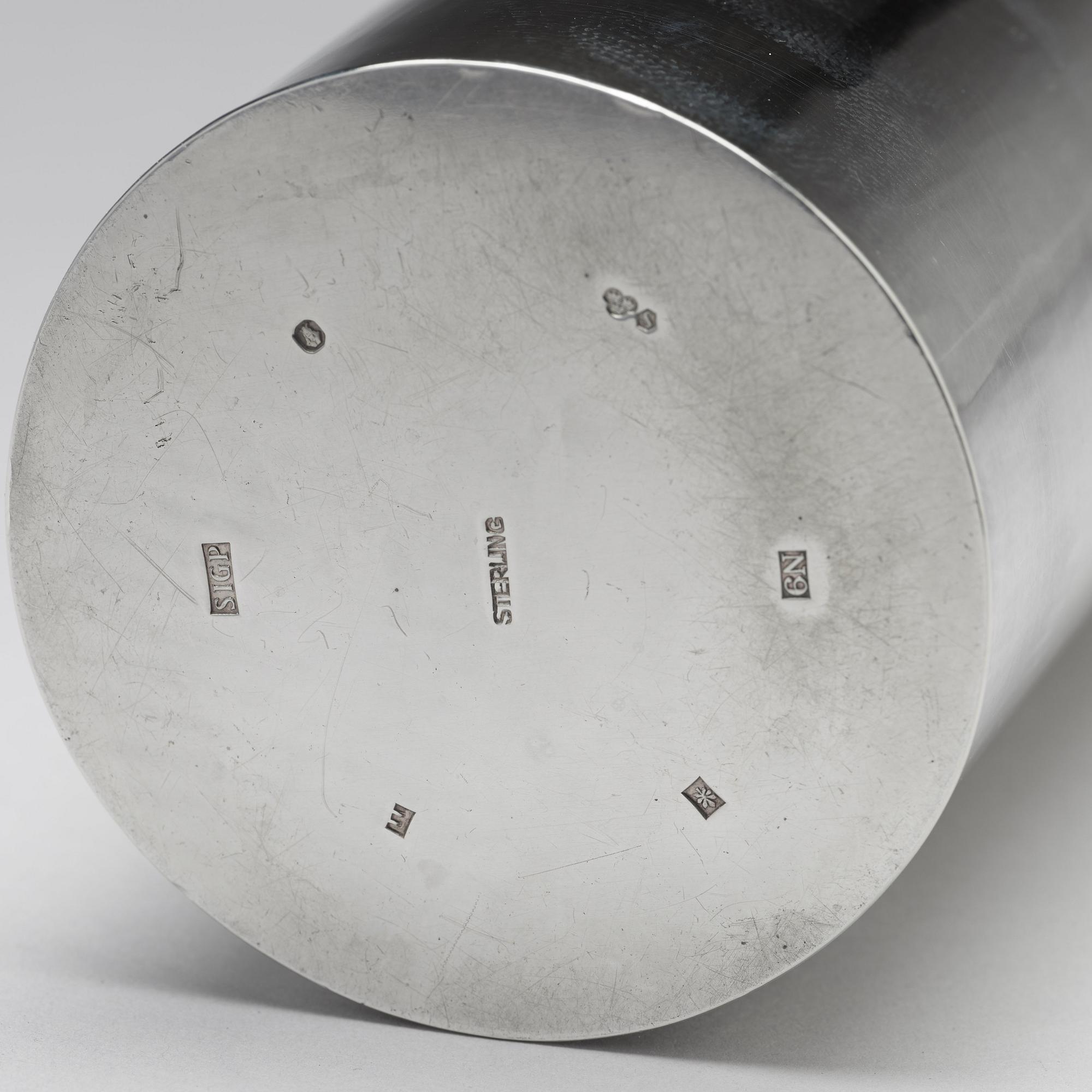Sigurd Persson, vas, sterlingsilver, Stockholm, 1963, smed Johann Wist.