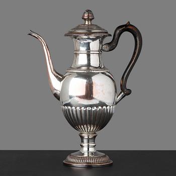 129. A Swedish late Empire 1830's coffeepot by Jacob Lenholm (master in Stockholm 1827-40).