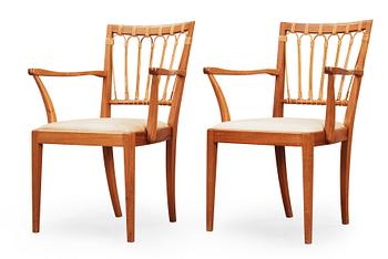 697. A pair of Josef Frank mahogany chairs, Svenskt Tenn, model 1165.