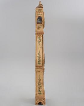 A rococo polychrome-painted and giltwood longcase clock by N. or C. Berg (active in Stockholm  1751-94/1762-84).