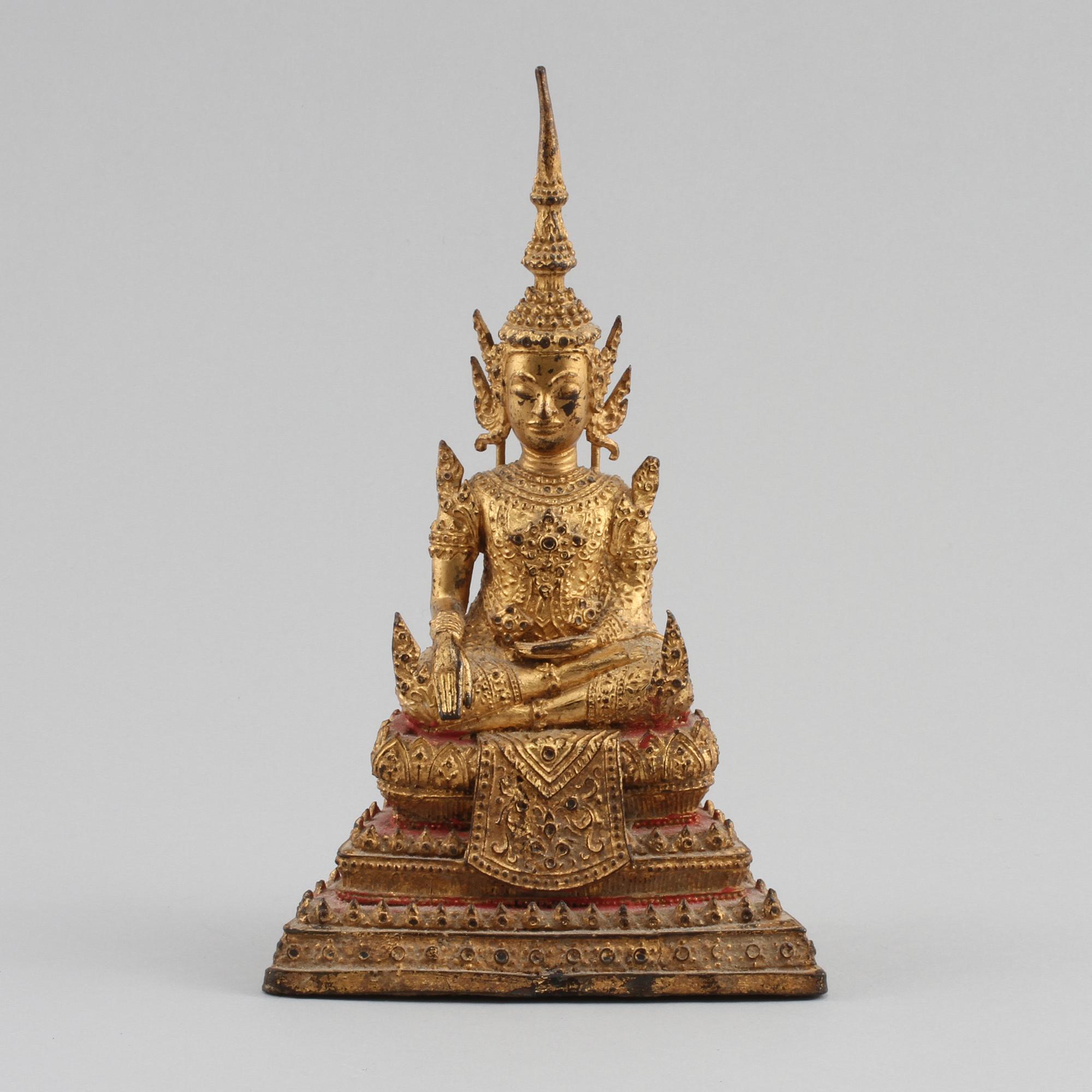 FIGURIN, delvis bronserad metall, Thailand, sent 1800-tal.