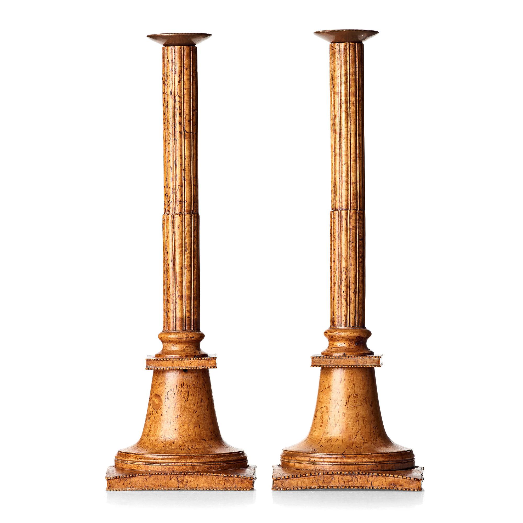 A pair of late Gustavian candlesticks, circa 1800.