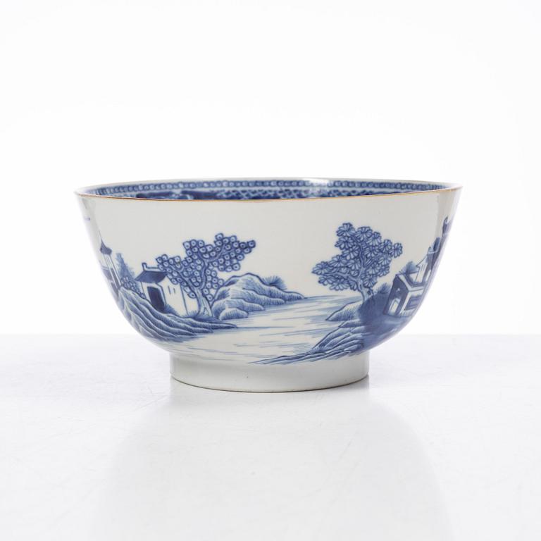 Five pieces of underglaze blue decorated porcelain, china, Qianlong (1736-95) & Jiaqing (1796-1822).