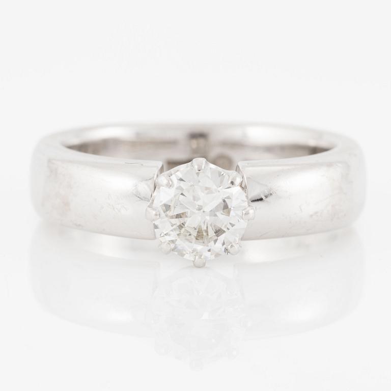 Ring, 18K white gold with brilliant-cut 0.85 ct.