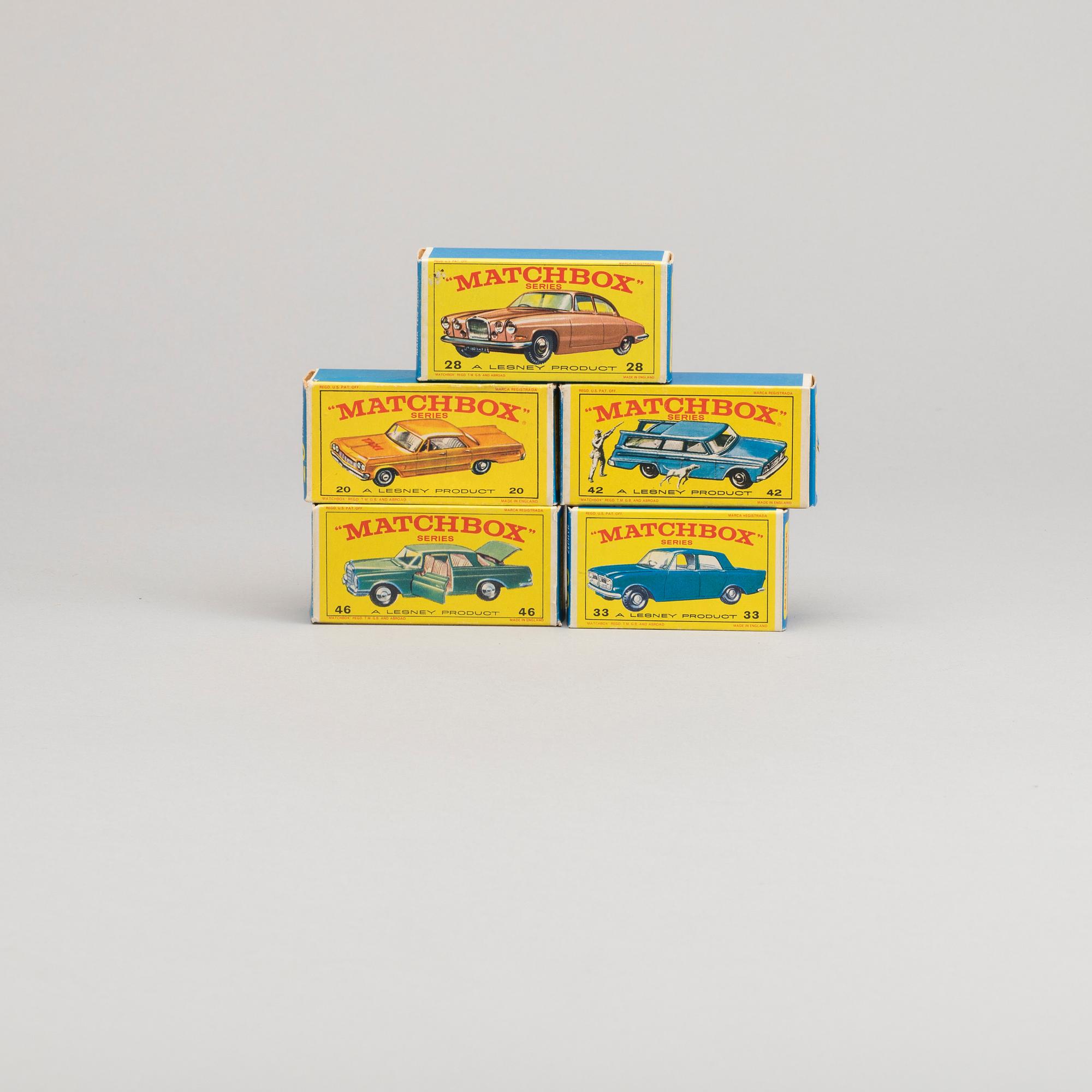 LESNEY MATCHBOX SERIES FIVE CARS.