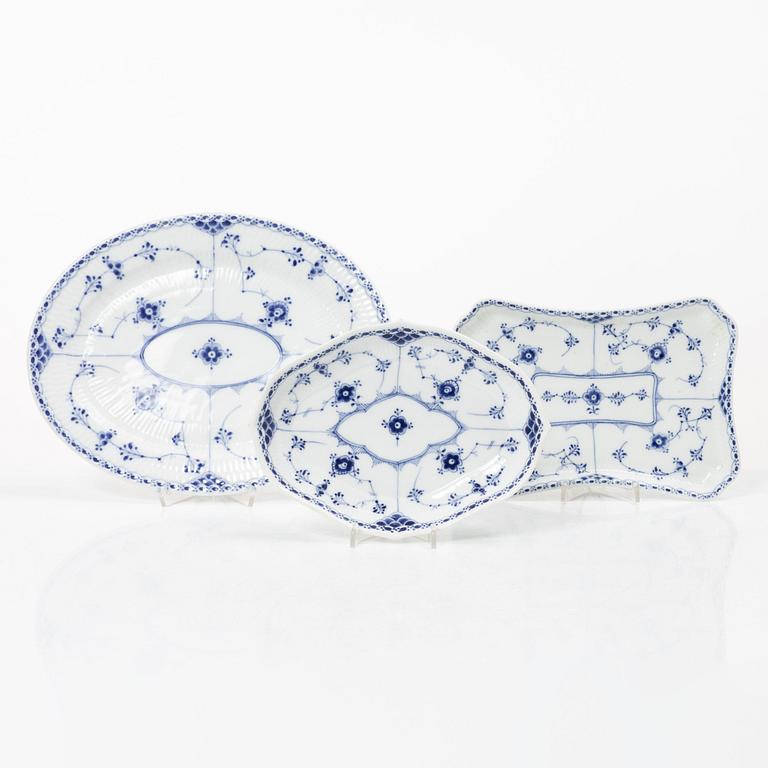 Royal Copenhagen, A 46 pieces "Blue Fluted Half Blond" service, 'Musselmalet', 1889-1922 and post 1923.