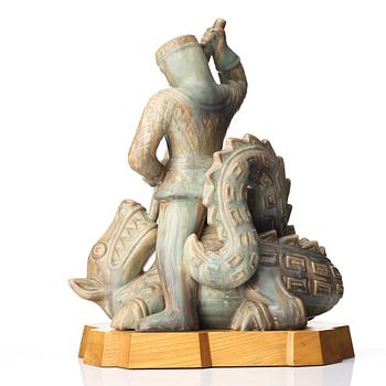 Gunnar Nylund, a unique stoneware sculpture, Rörstrand, Sweden.