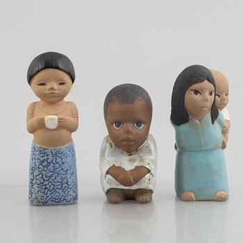 Lisa Larson, a set of six stoneware figurines, Gustavsberg.