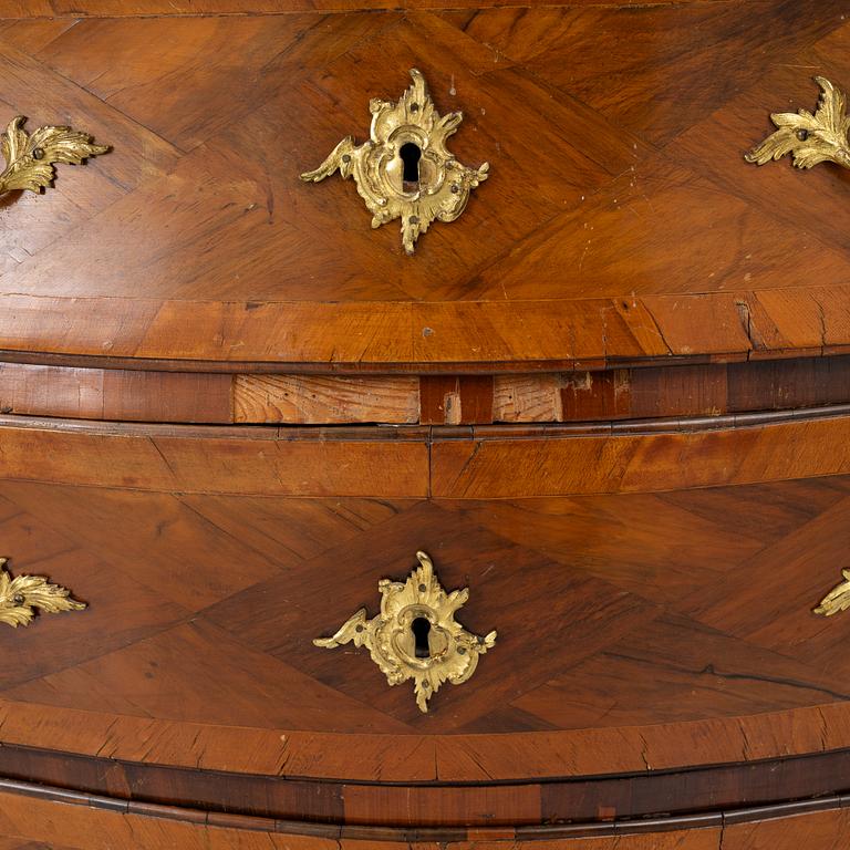 A rococo commode by S. J. Wilhelm (master in Stockholm 1759-82).