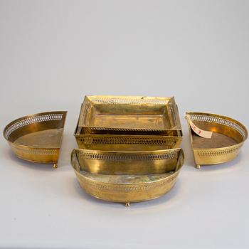 SPOTTKOPPAR, 5 stycken, mässing, Skultuna Bruk, 1800-talets mitt/första hälft.