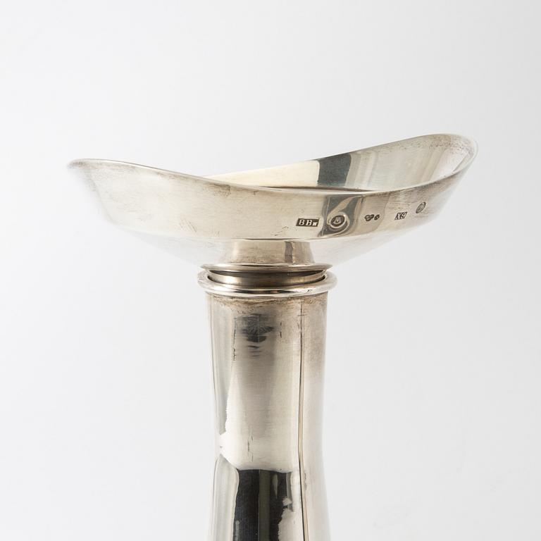 Bertil Berggren Askenström, ljusstakar ett par, silver, Stockholm, 1972.