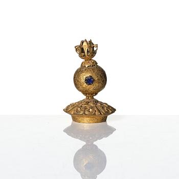 A group of 16 gilt-metal mandarin insignias, Qing dynasty, 19th century.