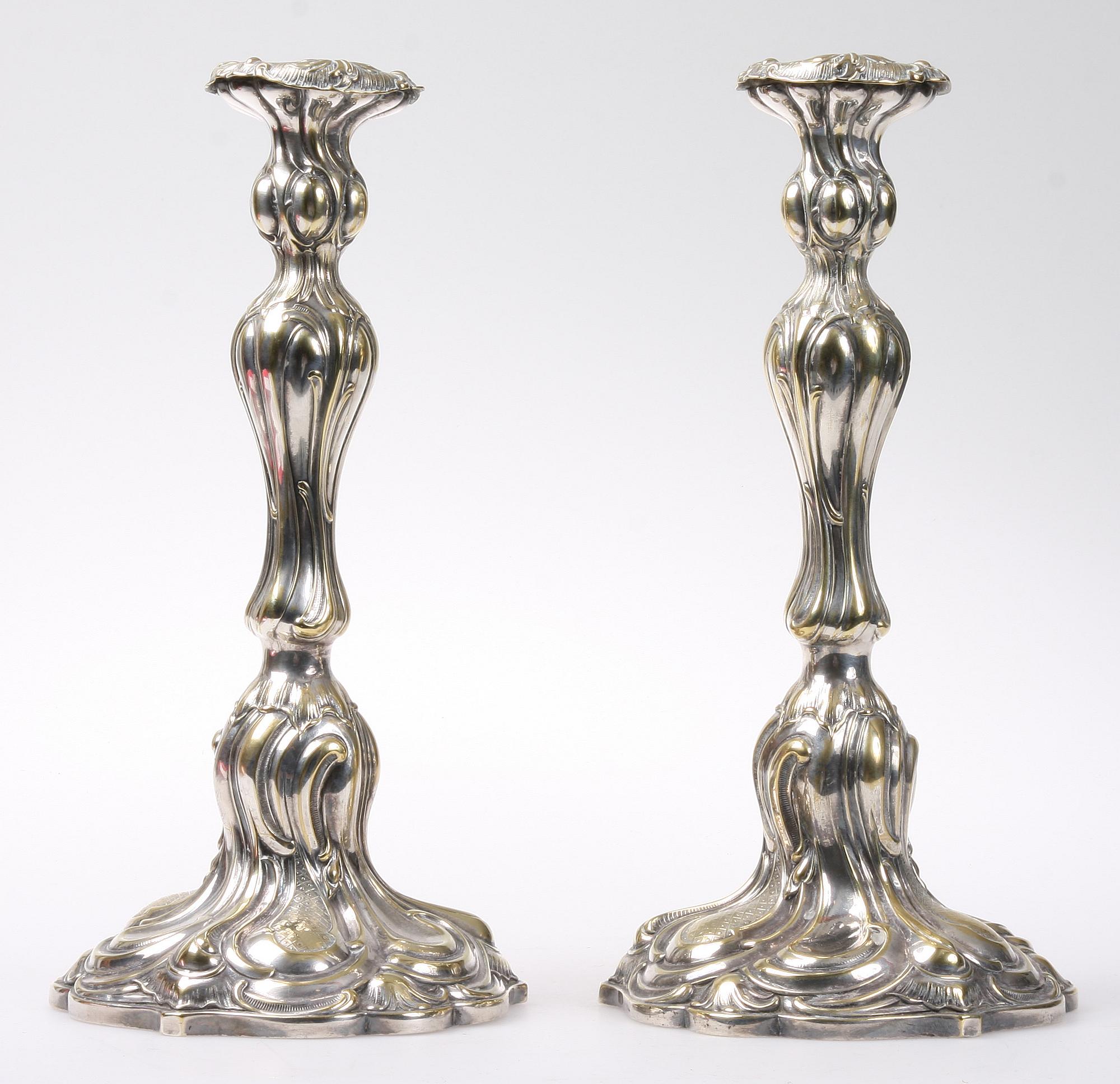 LJUSSTAKAR, ett par, nysliver, WMF.