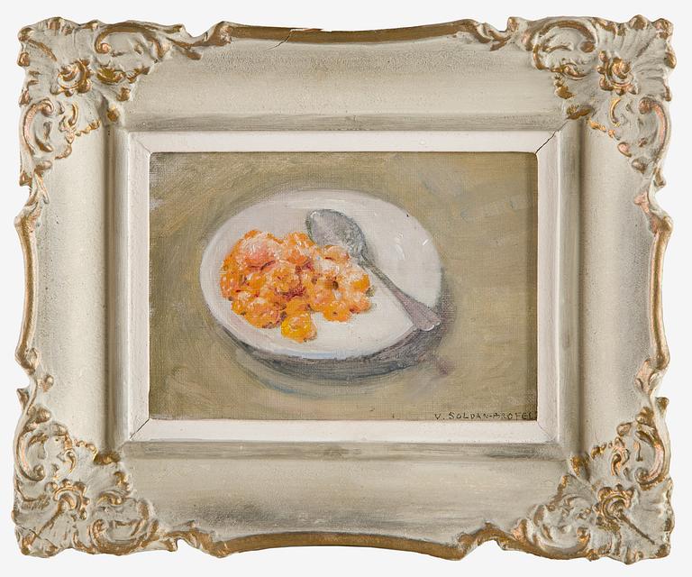Venny Soldan-Brofeldt, Cloudberries on a plate.