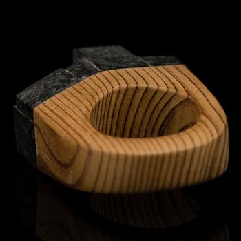 HANNA RYYNÄNEN, RING, "Frost", diabase, wood, 2014.