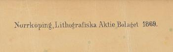 Thure von Mentzer affisch Jordbanans plan Norrköping Lithografiska Aktie Bolaget 1869.
