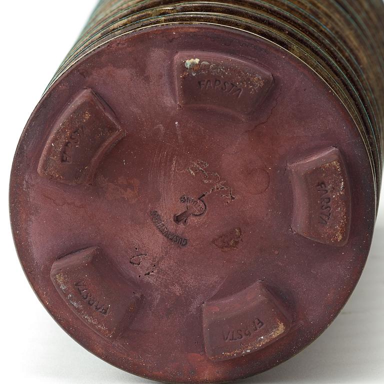 A Wilhelm Kåge Farsta stoneware vase, Gustavsberg studio, Sweden 1959.