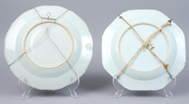 TALLRIKAR, 7 st, porslin, Kina, 1700/1800-tal.