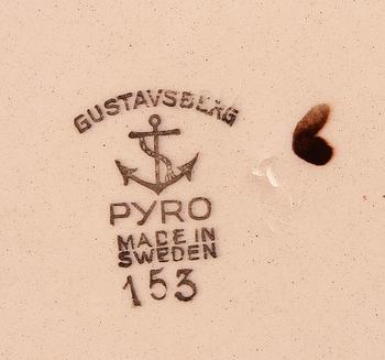 TALLRIKAR, 14 st, "Pyro Brun", Wilhelm Kåge, Gustavsberg. Modell nr 153.