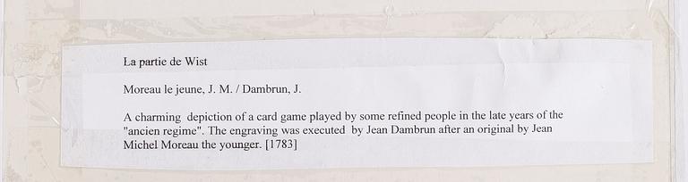 KOPPARSTICK, Jean Michel Moreau, efter, bär datering 1783.