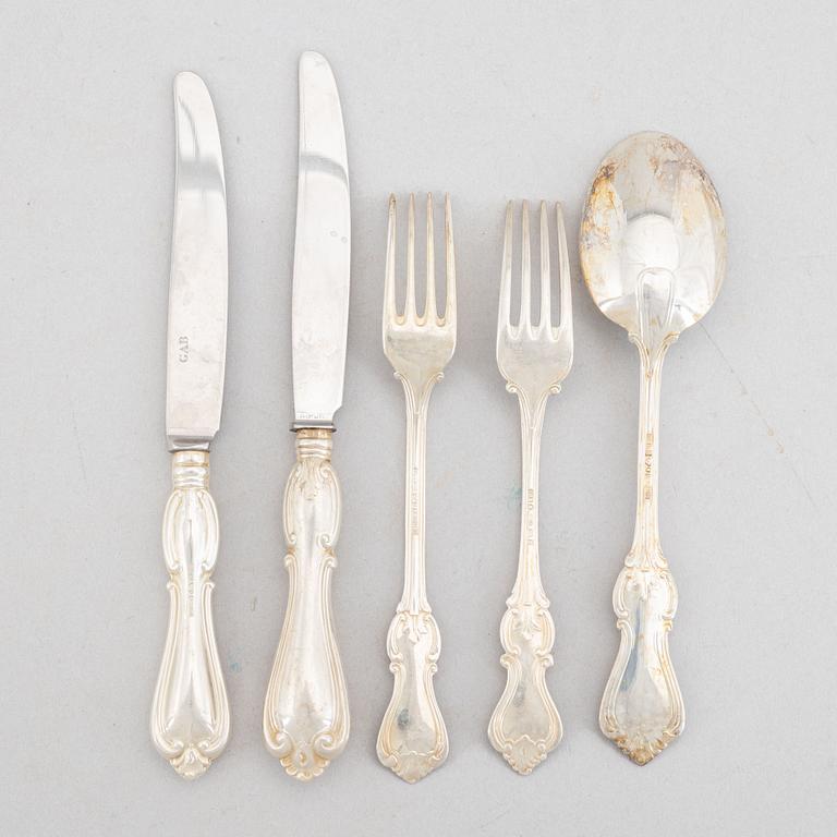 30 pieces of an "Olga" flatware set, GAB and C.G.Hallberg, Sweden, 1954-95.