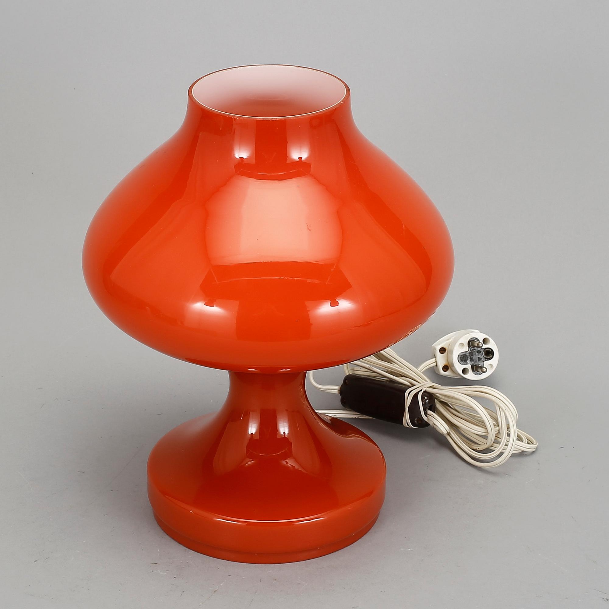 BORDSLAMPA, glas, 1960-tal.