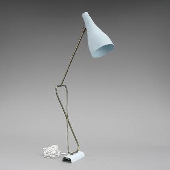VÄGGLAMPA, mässing och stål, 1950-tal.