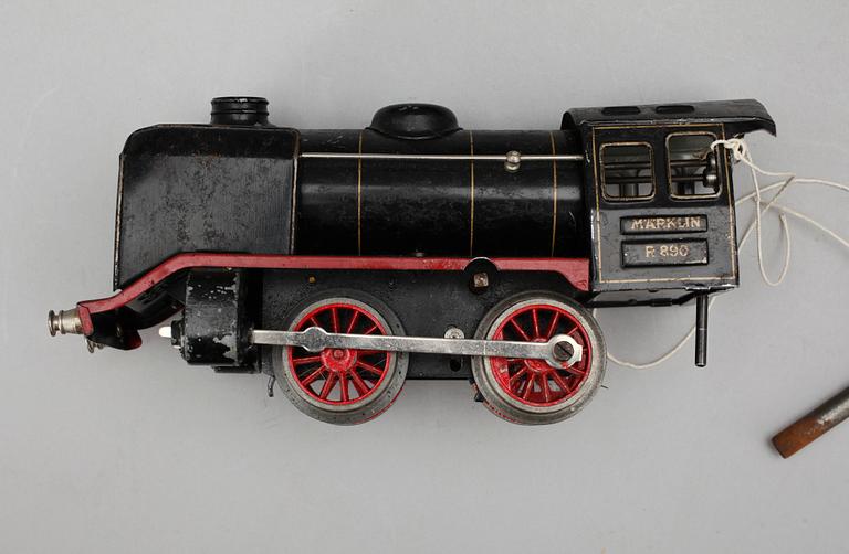 TÅGSET, 5 delar + räls, Märklin, 1900-talets första hälft.