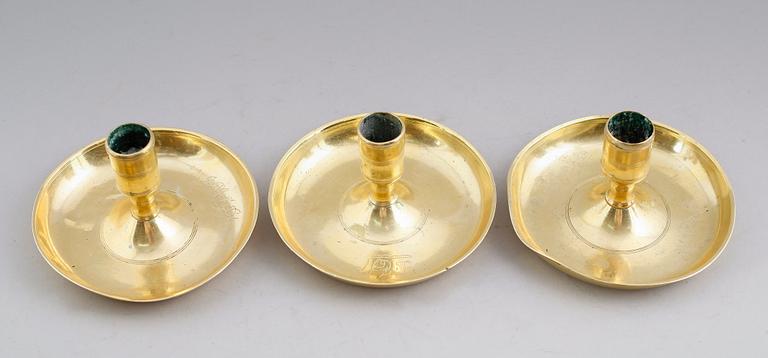 LJUSSTAKAR, 3 st snarlika, 1700/1800-tal.