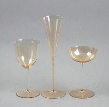 DRICKSGLAS, 3 st, bla J Hoffman, Wien 1920-tal.