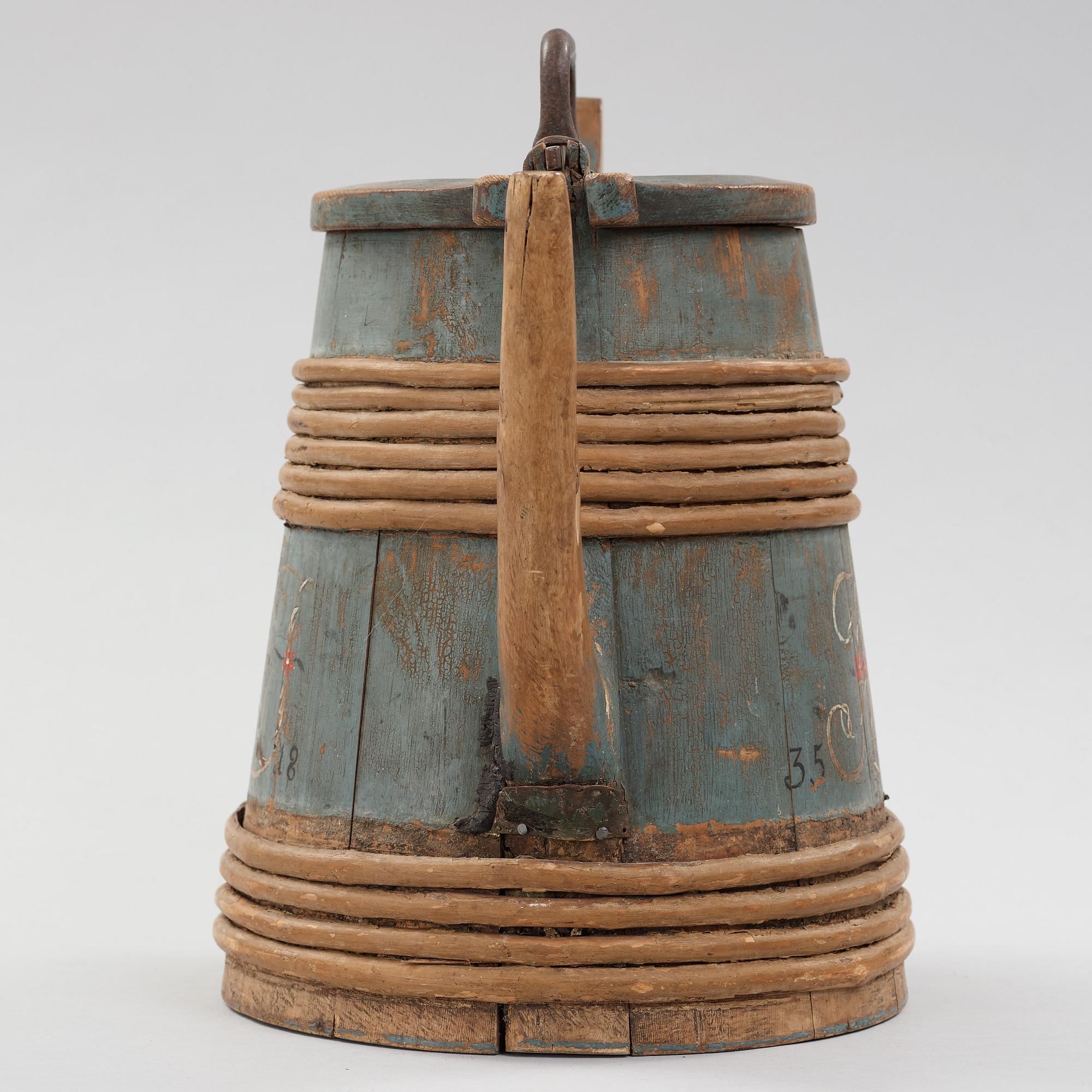 a swedish wooden jar from the 19th century.