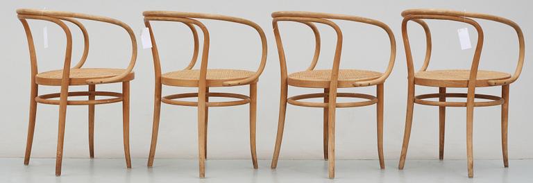 KARMSTOLAR, 4 st, Thonet, modell 209, 1900-talets mitt-andra hälft.
