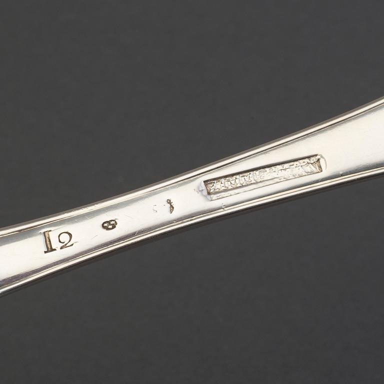 A silve spoon by JOHAN WILHELM ZIMMERMANN, Stockholm, 1791.