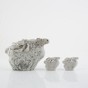 Henrik Allert, a group of three ceramic figurines, Pentik, Finland.