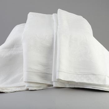 SIGNE SOHLMAN, after, 3 tabelcloths,  Linen damask. Early 20th century.