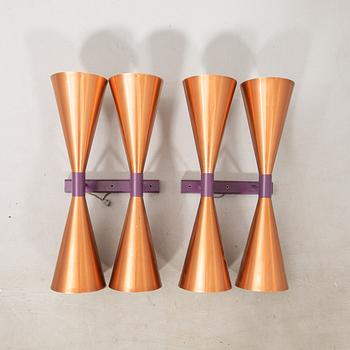 Hans-Agne Jakobsson, wall lamps a pair model S 2021 Markaryd 1960s.