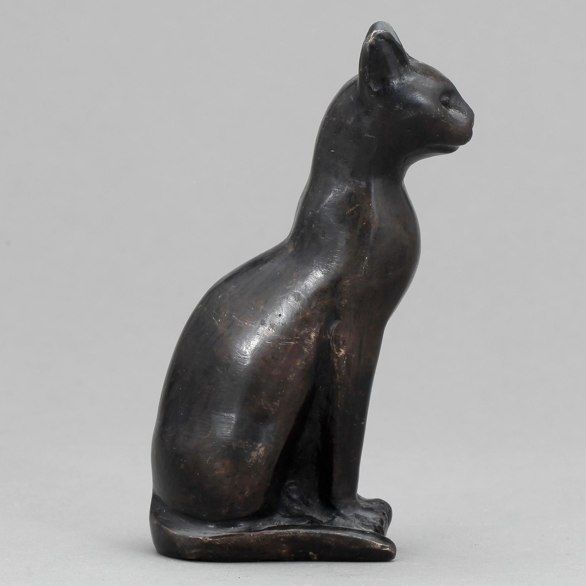 KATTSTATYETT, brons, egyptiserande, 1900-tal.
