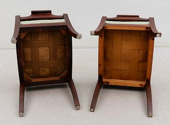 TABURETTER, 1 par, Karl Johan, 1800-talets mitt.