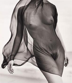 198. Herb Ritts, "Female torso with veil", Paradise Cove 1984.