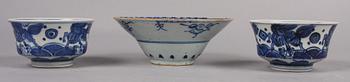 SKÅLAR 3 st. porslin, Kina, 1800-tal.