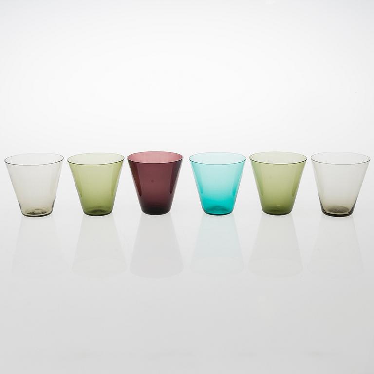 KAJ FRANCK, A set of six 'Kimara' glasses and a glass carafe, 1950s-1960s.