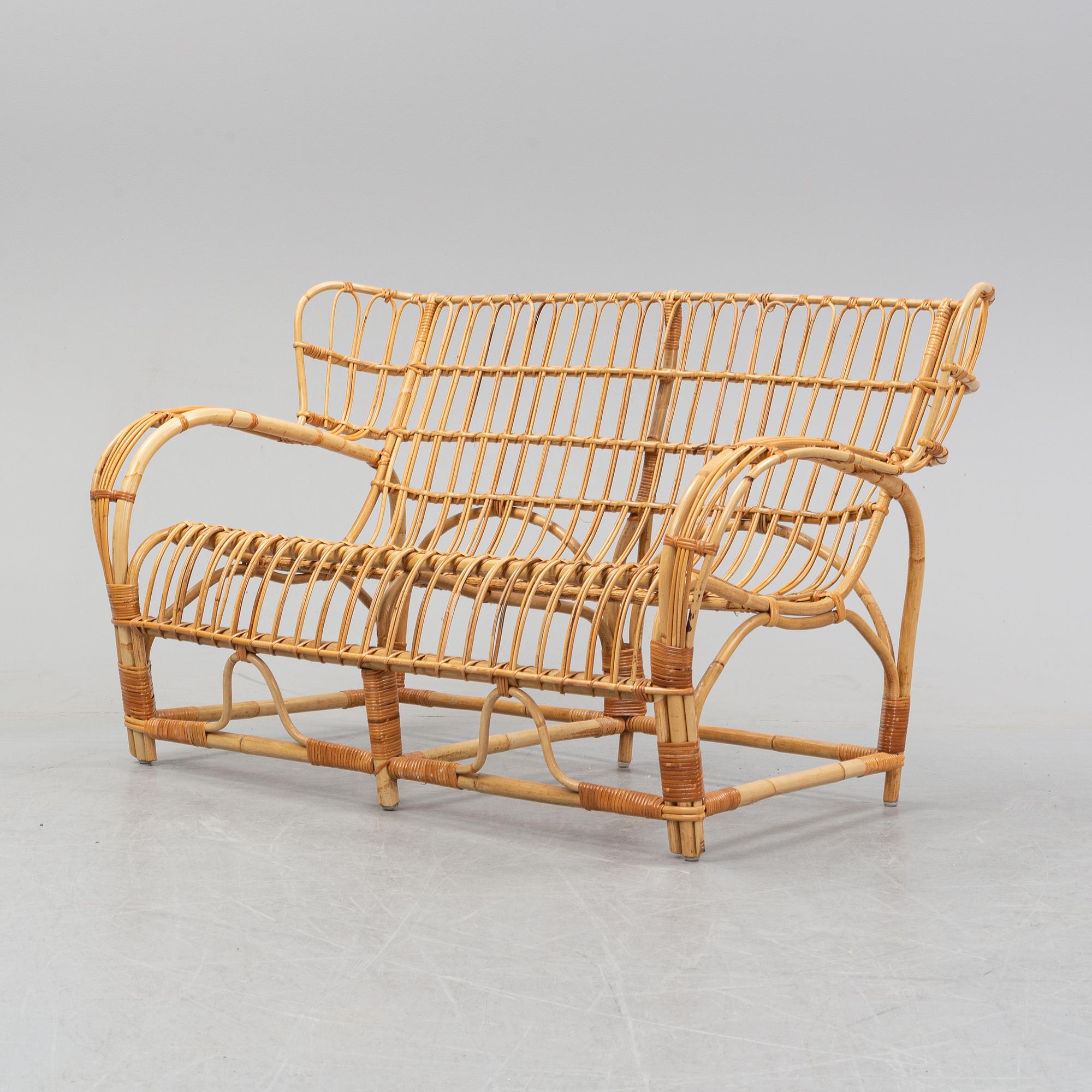Viggo Boesen, probably, a rattan sofa. Second half of the 20th century.