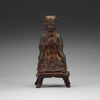 148. A bronze figure of a daoist deity, Ming dynasty (1368-1644).