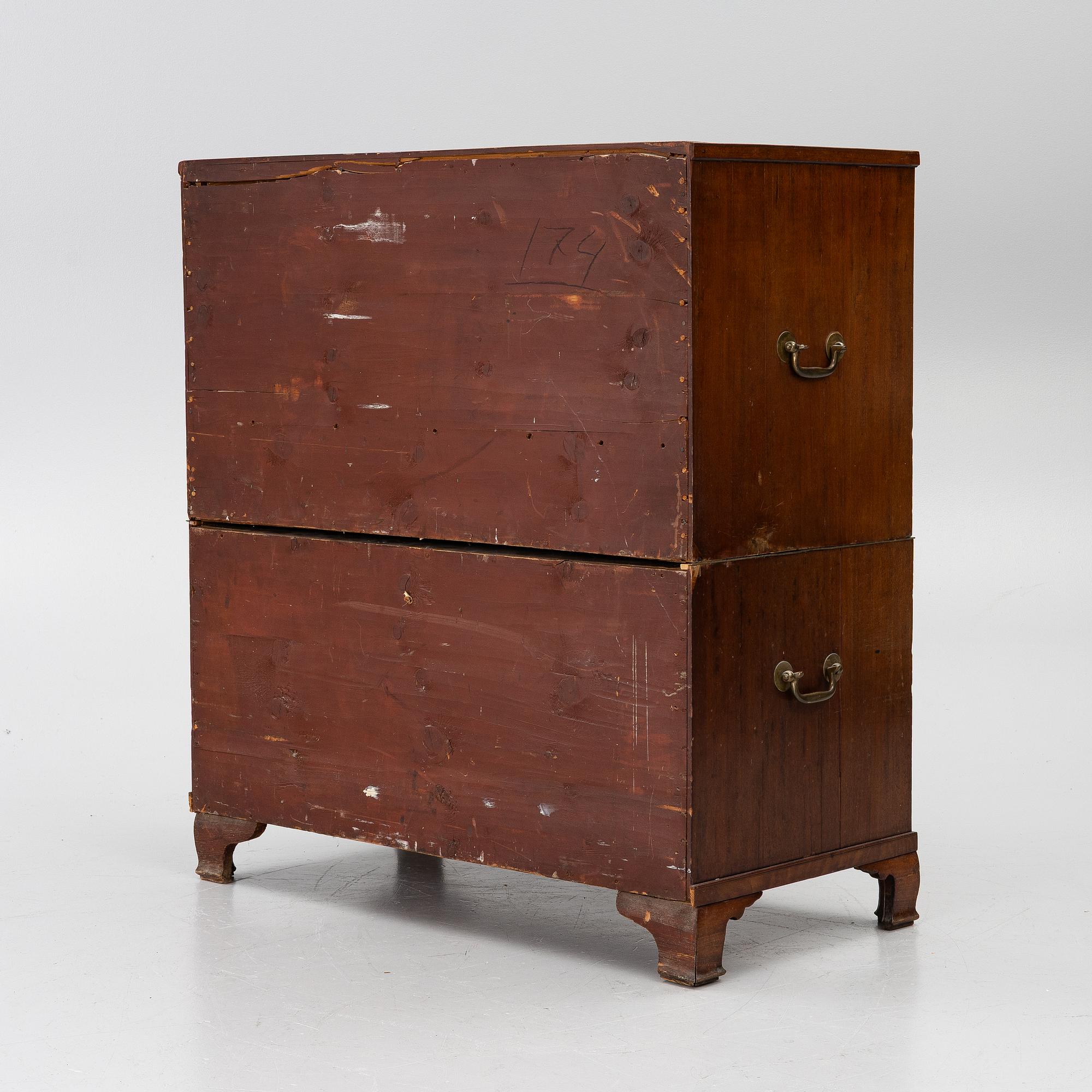A late Gustavian mahogany secretaire by L. Almgren (master in Stockholm 1771-95).