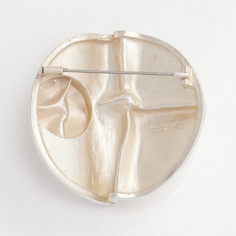 Björn Weckström, a sterling silver brooch 'Vela' for Lapponia 1970.
