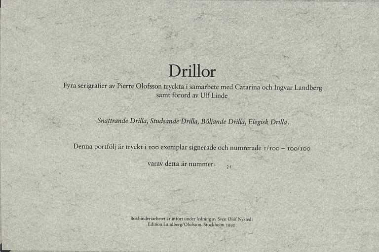 Pierre Olofsson, Ur "Drillor".