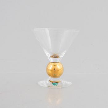 Gunnar Cyrén, champagneglas, 8 st, samt martini/cocktailglas, 8 st, "Nobel", Orrefors.