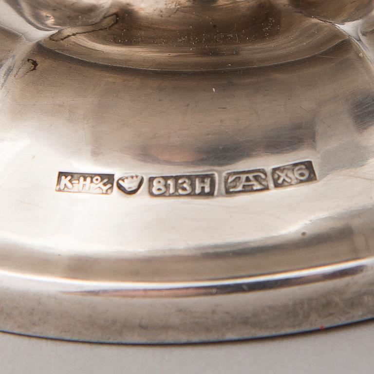 CREAM JUG AND SUGAR BOWL, silver, Turku, 1951.