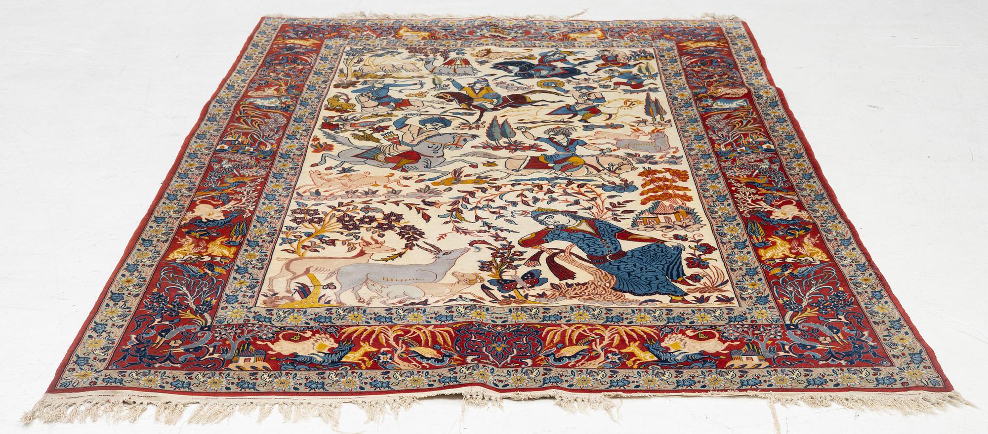 Matta, semiantik Isfahan, centrala Iran c. 225 x 143 cm.