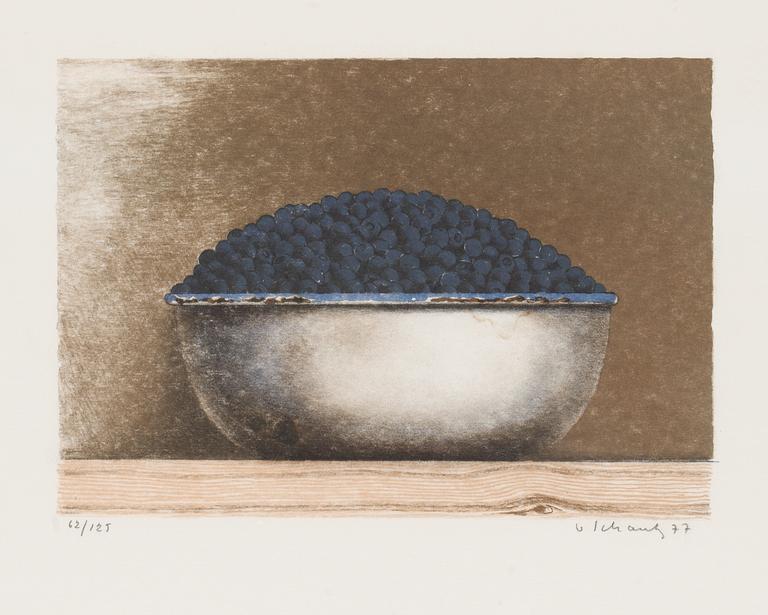 Philip von Schantz, "Potatisskål"; "Blåbärsskål"; "Vinbärsskål", ur "Stilleben".